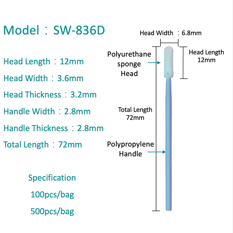 SW-836D Round Head Lint Free Industrial Swab industriel Swab